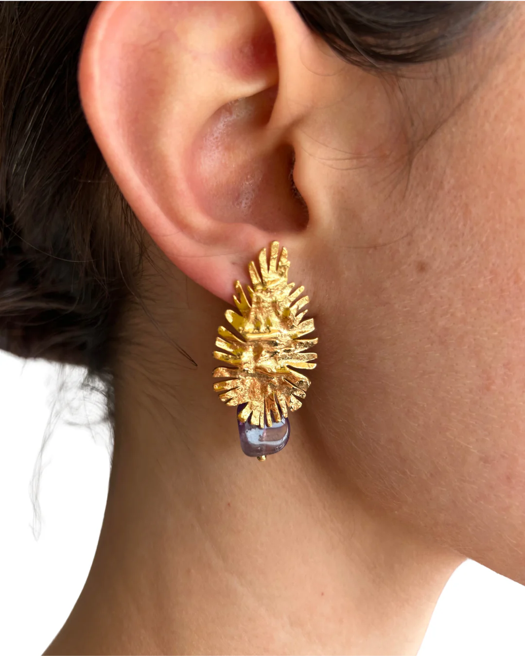 Pendientes Hoja Amatista