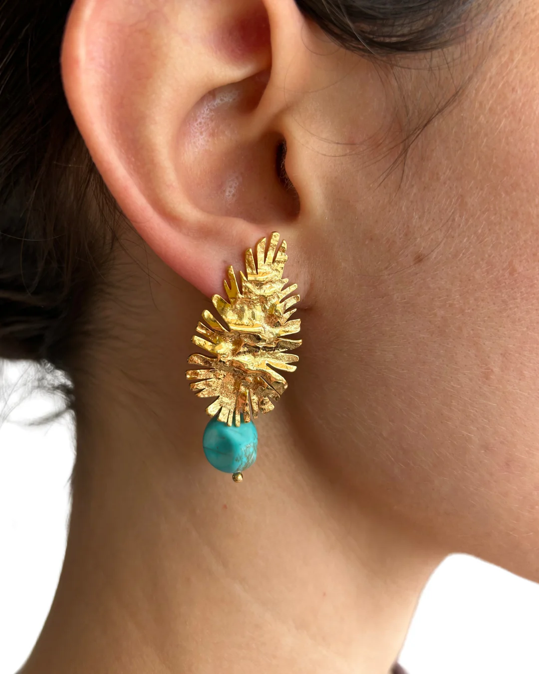 Pendientes Hoja Turquesa